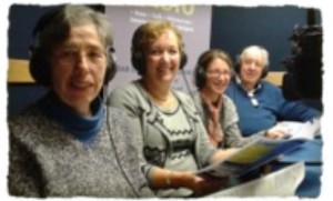 Readers Henny Levin, Jackie Alexander and Eve Herzog and Antony Godfrey record Our Cong